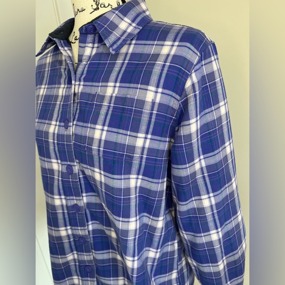 L.L. Bean Fleece Lined Flannel Plaid Shirt. Very Warm! Women Size Small Petite - Picture 8 of 14